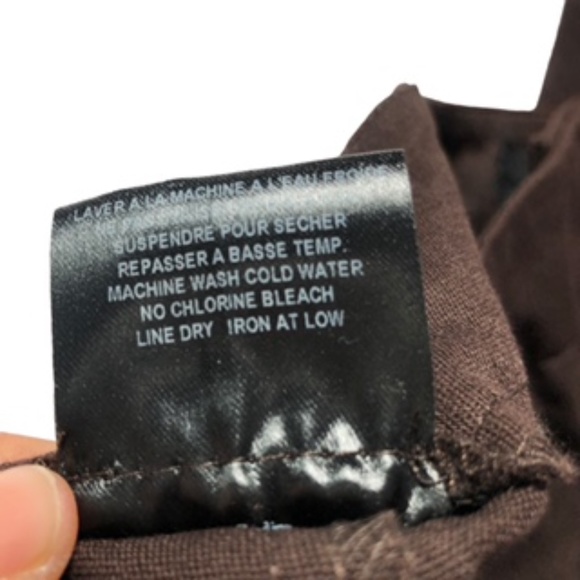 NWT Tribella Front Zip Straight Leg Button Hold Front Pockets Brown Pants Size 8 - Picture 5 of 7